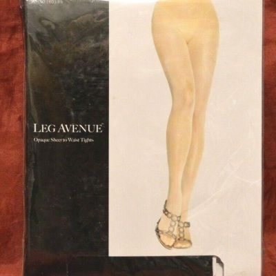 2 Pair Leg Avenue Opaque Sheer To Waist Tights One Size Fits 90-160 lb Black F1